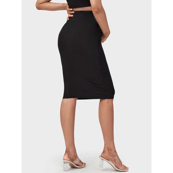 Maternity Elastic Waist Pencil Skirt black - Picture 2 of 5